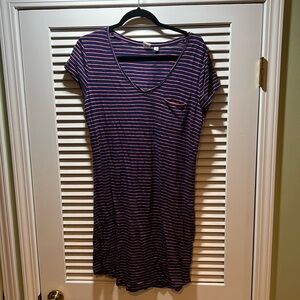 Gap navy-red striped t-shirt dress